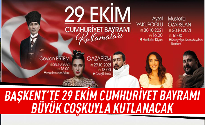 29 Ekim Cumhuriyet Bayramı büyük coşkuyla kutlanacak