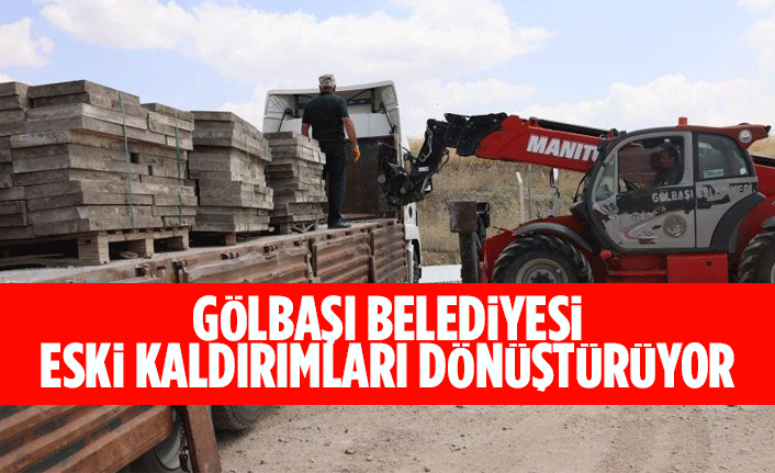 Gölbaşı Belediyesi eski kaldırımları dönüştürüyor