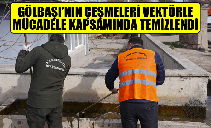 GÖLBAŞI’NIN ÇEŞMELERİ VEKTÖRLE MÜCADELE KAPSAMINDA TEMİZLENDİ