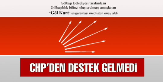 CHP'den 'GÖLKART'a RED...