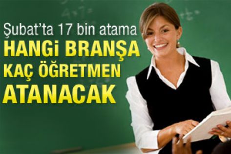 Şubat'ta 17 bin öğretmen ataması yapılacak