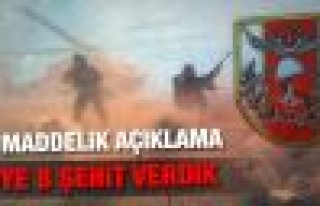 TSK'dan 18 maddelik Dağlıca açıklaması 